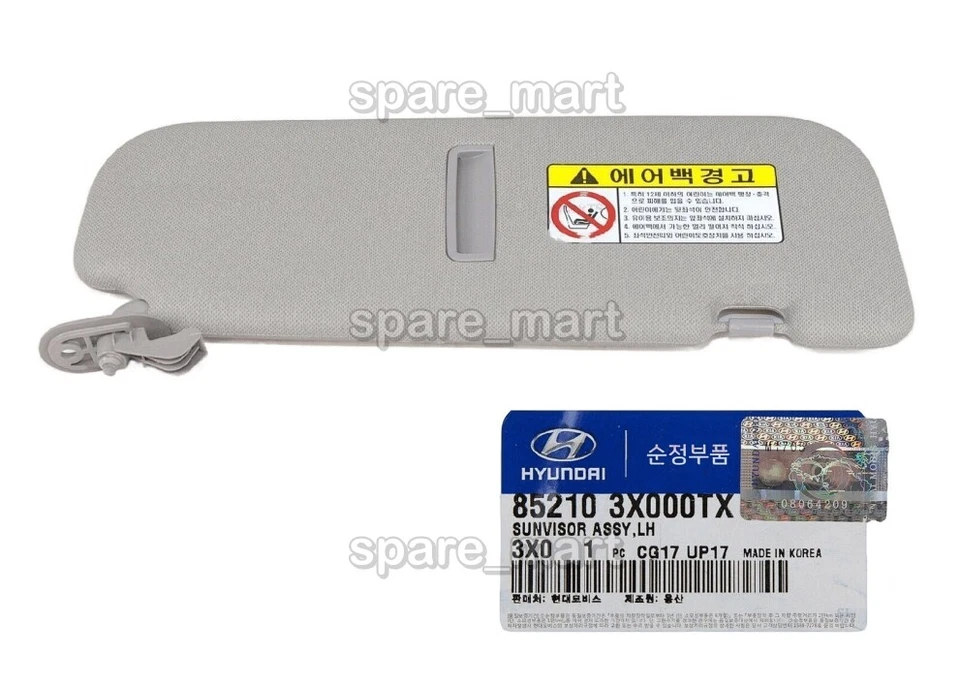 Quebra-sol lateral esquerdo mergulhador para 2011-2015 Hyundai Elantra bege com espelho - Imagem 2 de 4