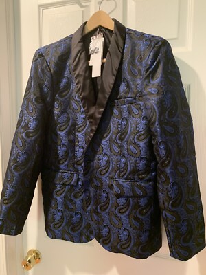 COOFANDY Mens Floral Tuxedo Paisley Suit Jacket Dinner Prom Blazer M Medium  40R