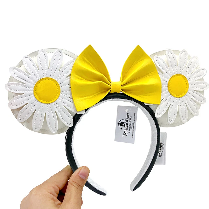 Nueva Diadema Disney Girasol Flores Niñas Mujeres Lazo Princesa Minnie Mouse Orejas Foto 3 de 4