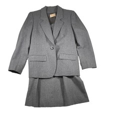 Vtg Pendleton Womens Blazer Skirt Set 2 Piece 10 Top 8 Bottom Wool Flaws USA