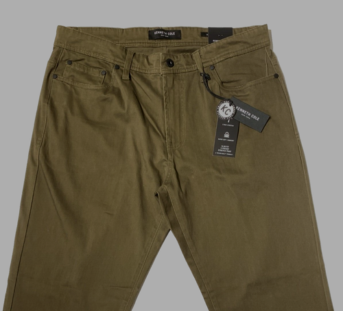 NWT KENNETH COLE Men's Slim Fit 5 Pocket Stretch Pant Olive Size 34 X 30 - Picture 2 of 5