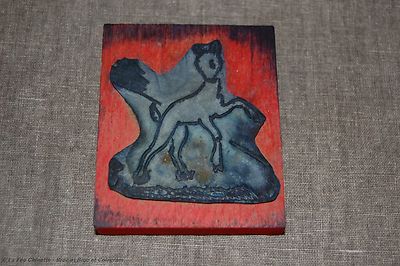 Vintage Schulstempel - Kleines Reh im Wald