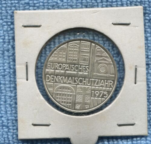 1975 SILVER Germany 5 Deutsche Europäisches Denkmalschutzjahr Coin R-746 - 第 1/2 張圖片
