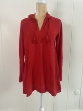 J Jill Tab Sleeve Red Hoodie Small 100 Cotton