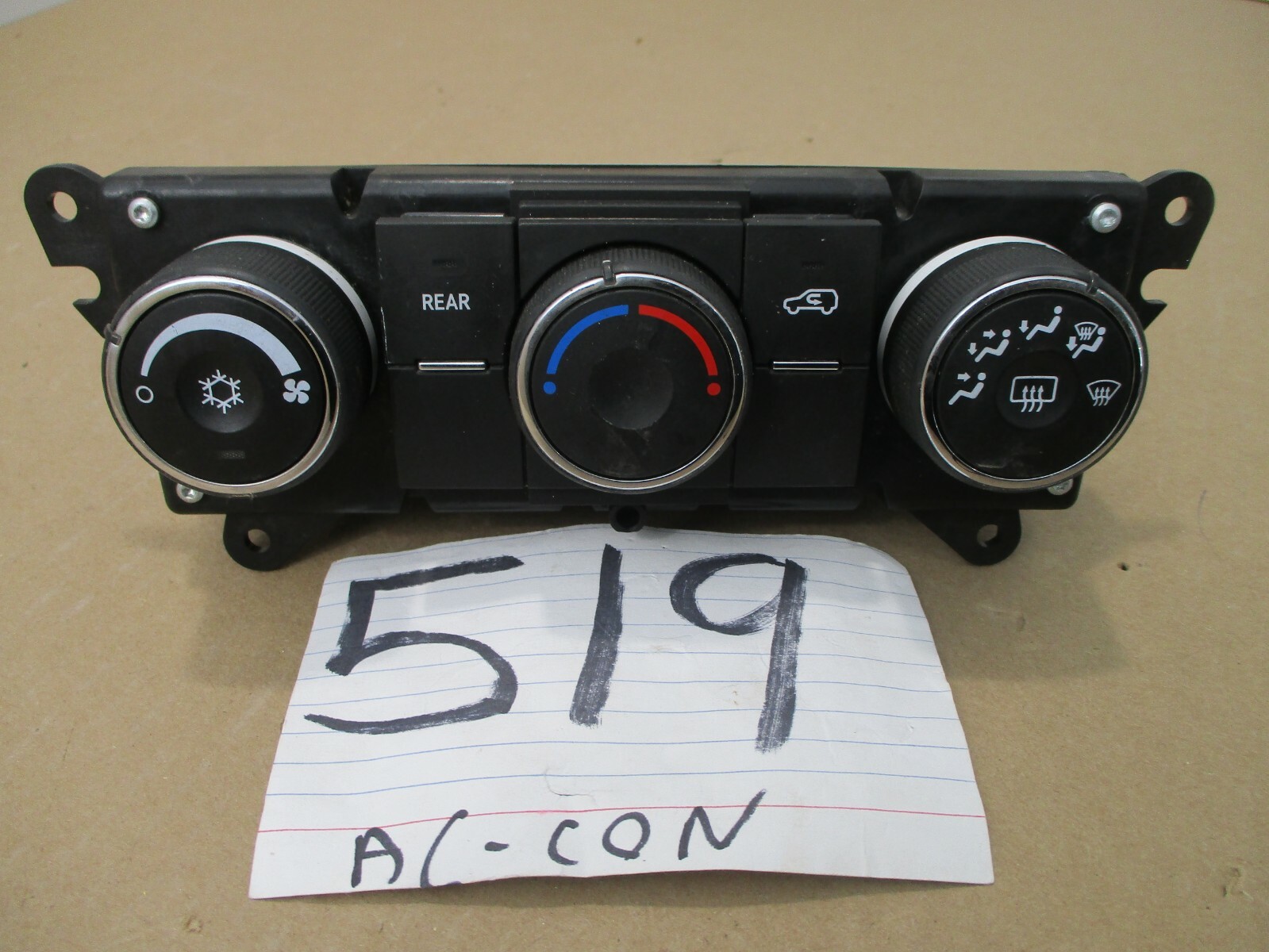 09 10 11 12 Chevrolet Traverse AC and Heater Control Used Stock #519-AC