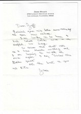 Jess Stacy Signed Letter 1995 / Jazz Pianist / His Last Letter? / Autographed