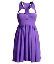 VERSACE Limited Edition H&M 100% Silk PURPLE Cutout DRESS 4 34 SOLD OUT