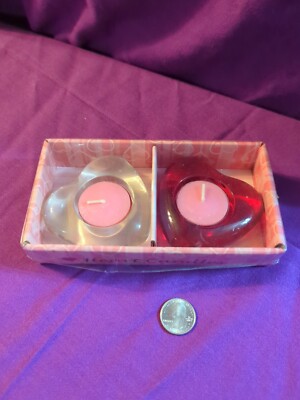 Box Of If 2 - Valentine Heart Votive Candles, Red & Clear