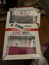 Champion Girls 6-Pack Everyday Cotton Brief Grey Black White M 7-8 