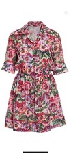 $1245 DOLCE AND GABBANA FLORAL COTTON MINI DRESS IT 42/ US 6