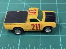 Vintage AFX Aurora Datsun Baja Pick Up Truck 211 Yellow Green HO Scale Slot Car