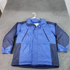 Columbia Ski Jacket Youth 14-16 Blue Colorblock Full Zip Insulated Winter Warm