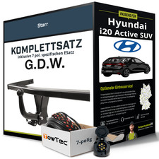 Für HYUNDAI i20 Active SUV Typ GB , IB Anhängerkupplung starr +eSatz 7pol 15-