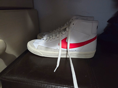Nike Blazer Mid White Red Blue Mid Top Lace Up Men's Athletic Sneaker