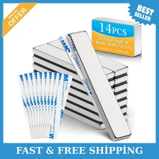 Grtard 14 Pack Powerful Neodymium Bar Magnets, 60 x 10 x 3 mm Rare Earth Magnet 