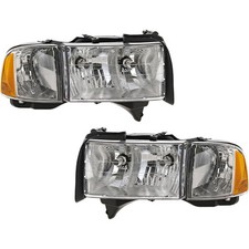 Headlight Set For 1999-02 Dodge Ram 1500 2500 3500 Lh And Rh With Sport Package