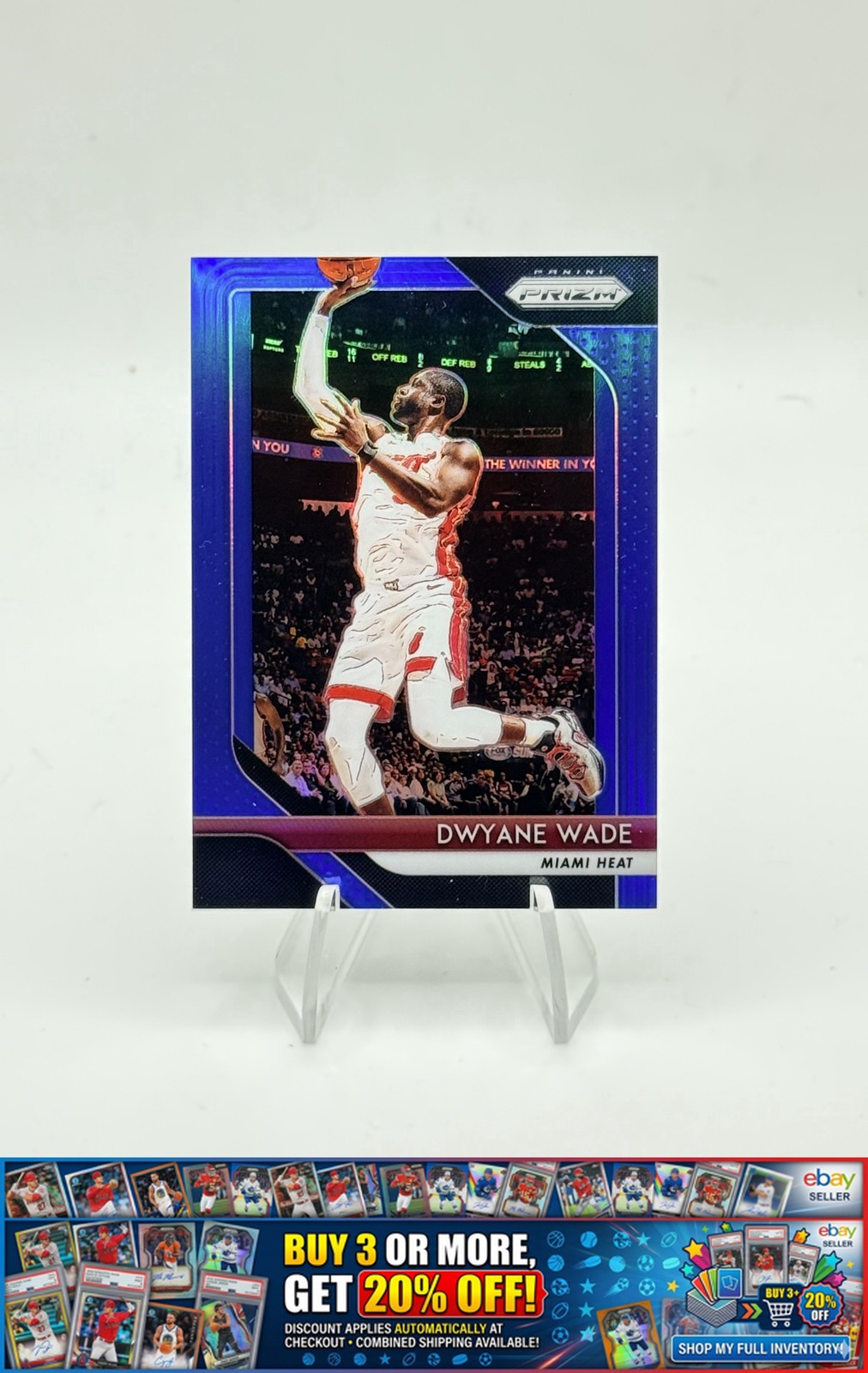 2018-19 Panini Prizm Dwyane Wade #206 Prizms Blue Miami Heat #/199 SP