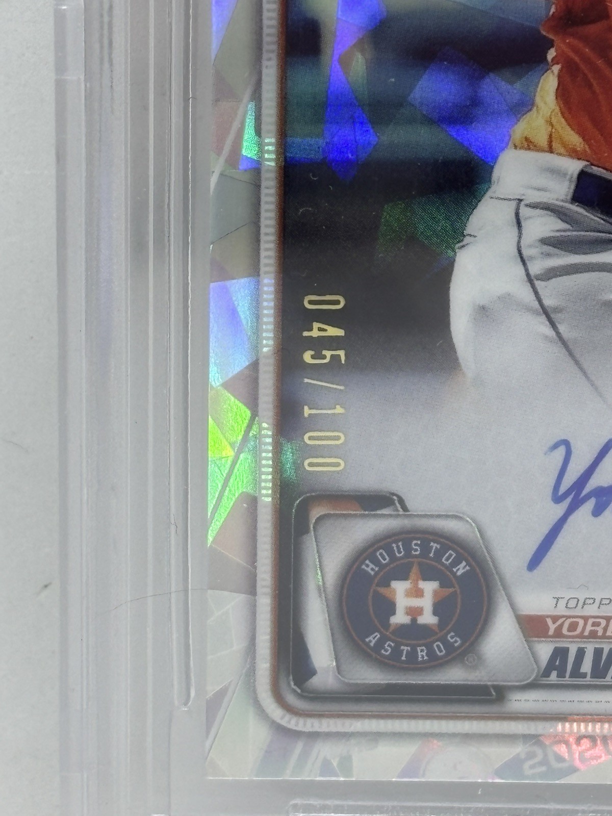2020 Bowman Chrome Baseball YORDAN ALVAREZ RC #45/100 Atomic  AUTO BGS 9.5 Gem view 3