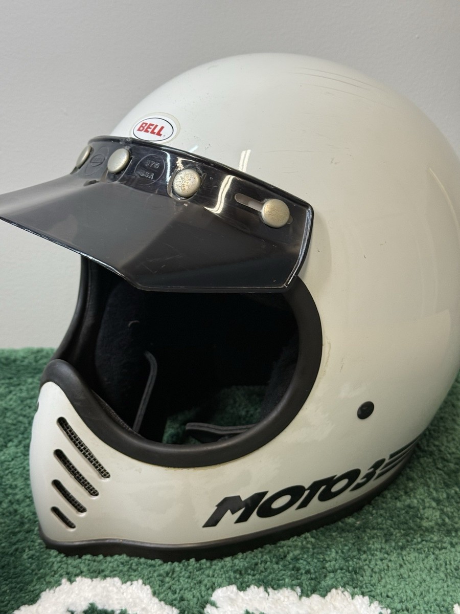 Vintage 1980 BELL MOTO 3 Full Face Motorcycle Helmet With Visor