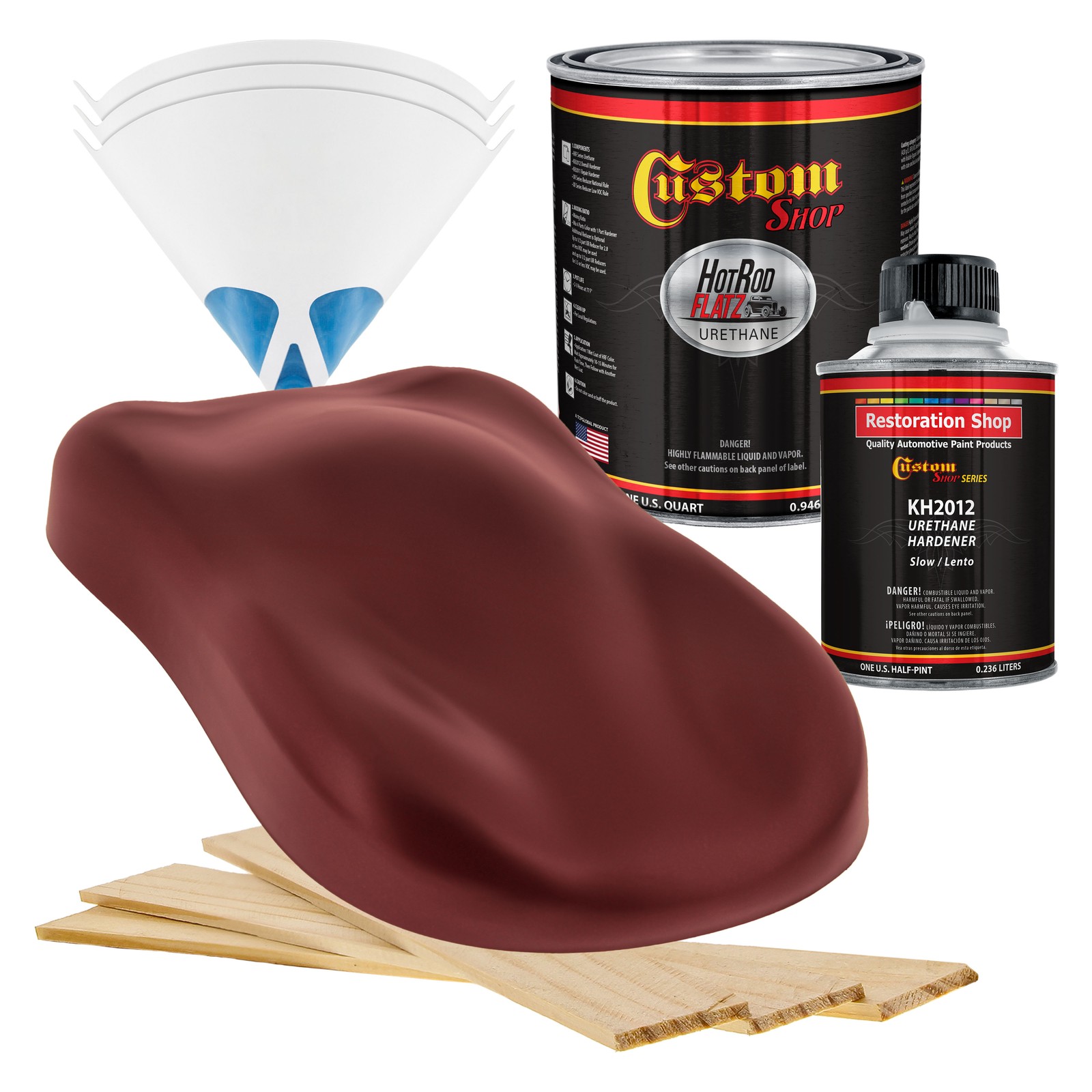 HOT ROD FLATZ Firemist Red Quart Kit URETHANE Flat Auto Car Paint Kit