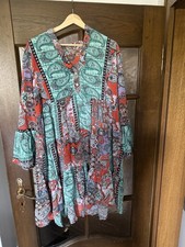 Damen Tunika-Bluse Paisley mehrfarbig V-Aussc...