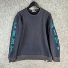 Vintage Carhartt Jumper Mens Large Blue Crew Neck WIP Spellout Pullover 15545