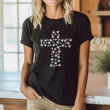ASL I Love You Cross Jesus Christian American Sign Language T-Shirt