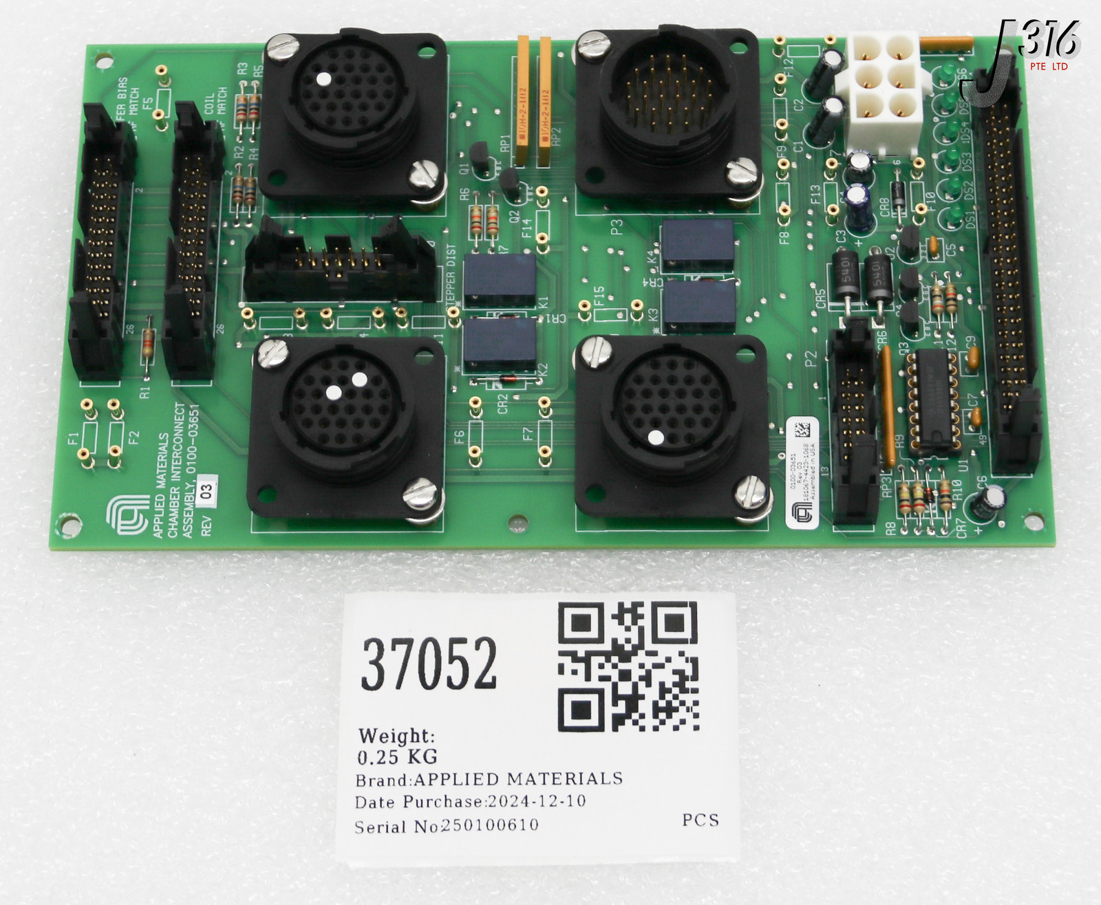 37052 APPLIED MATERIALS PCB, CHAMBER INTERCONNECT ASSEMBLY 0100