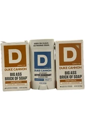 2 Duke Cannon Soap 10 oz Big Brick Alpine Air & Cedarwood &1 freshwater citrus