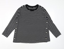 Next Maternity Black White Striped Long Sleeve Cotton T-Shirt UK 14
