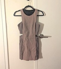 Zara multicolor geometric print sleeveless romper with side cutouts