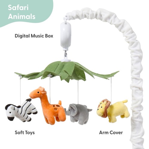 Crib Mobile for Boys or Girls - White Musical Baby Crib Mobile with 12 Lullab... - Picture 2 of 7