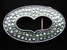 RH13102 REALLY COOL  HEART SHAPE  FASHION SILVERTONE BELT BUCKLE