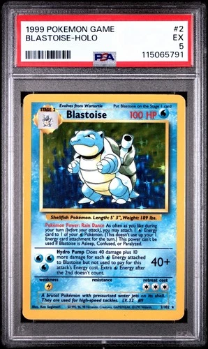 1999 Pokémon Game #2 Blastoise-Holo PSA 5 Excellent Base Set New Cert