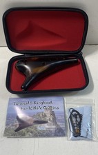 OcarinaWind 12 Loch Alt C Keramik Quer Okarina Rauchoptik Etui Buch