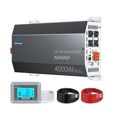 4000W Pure Sine Wave Inverter 12V DC to 110V/120V AC Converter, 8000W Peak, L...