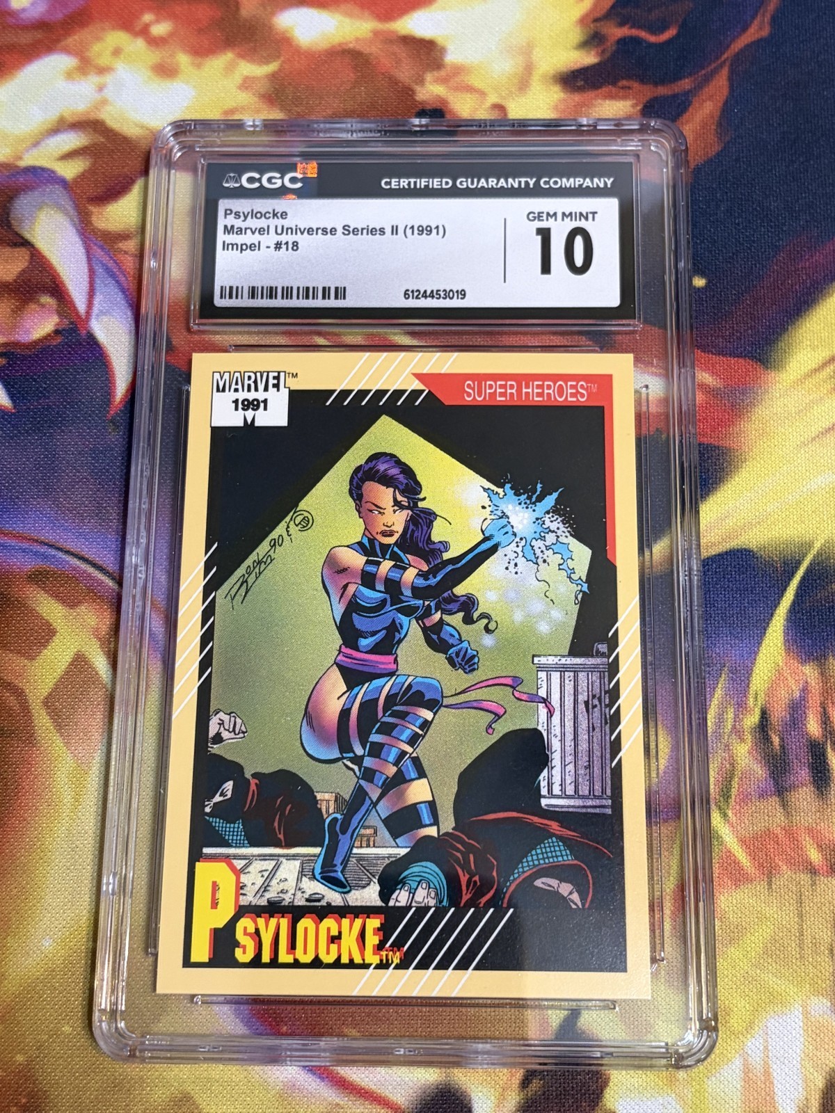 1991 Impel Marvel Universe Psylocke #18 CGC Gem Mint 10 view 2