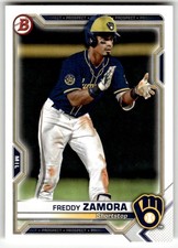 2021 Bowman #BP-2 Freddy Zamora Milwaukee Brewers Baseball