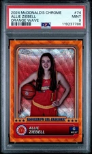 ALLIE ZIEBELL 2024 TOPPS CHROME MCDONALD'S ALL AMERICAN ORANGE WAVE /35 PSA 9