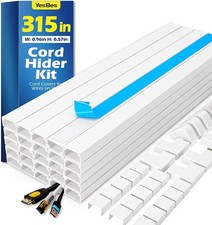 315in Cord Hider Kit, Paintable Cable Raceway, Cord Covers for Wires on