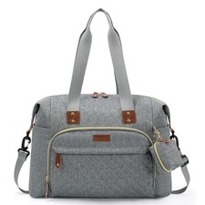 Large Diaper Tote Bag with Pacifier Case - Multifunctional Travel Caddy