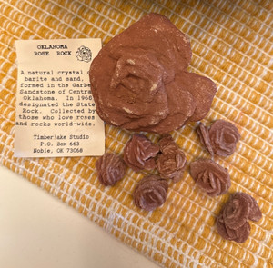 Oklahoma Barite Rose Rock Bag Full & One Large Piece is 9.8 oz Timberlake Studio