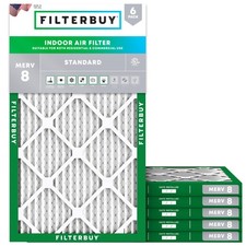 Filterbuy 15x30x1 MERV 8 Air Filter 6-Pack Dust  Allergy Defense