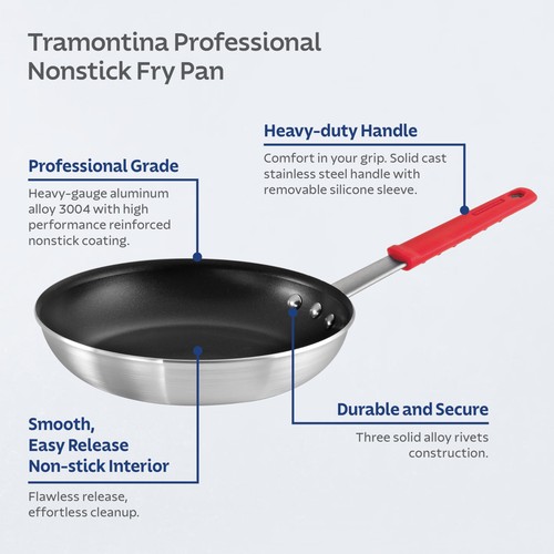 Tramontina Professional 10-Inch Non Stick Frying Pan, 10 Inch, Red - Picture 3 of 8