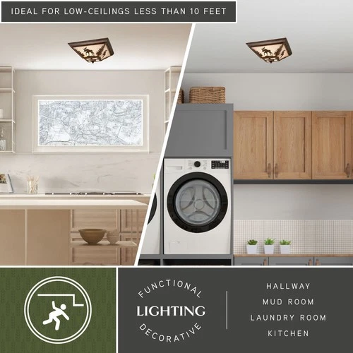 Vaxcel Lighting CC55614 Yellowstone 3 Light Flush Mount Indoor - Bronze - Picture 10 of 11