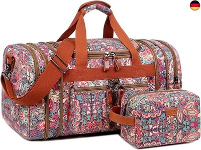 Mehrfarbig Frauen Reisetaschen Reise Duffel Weekender Bag Sporttasche für Damen