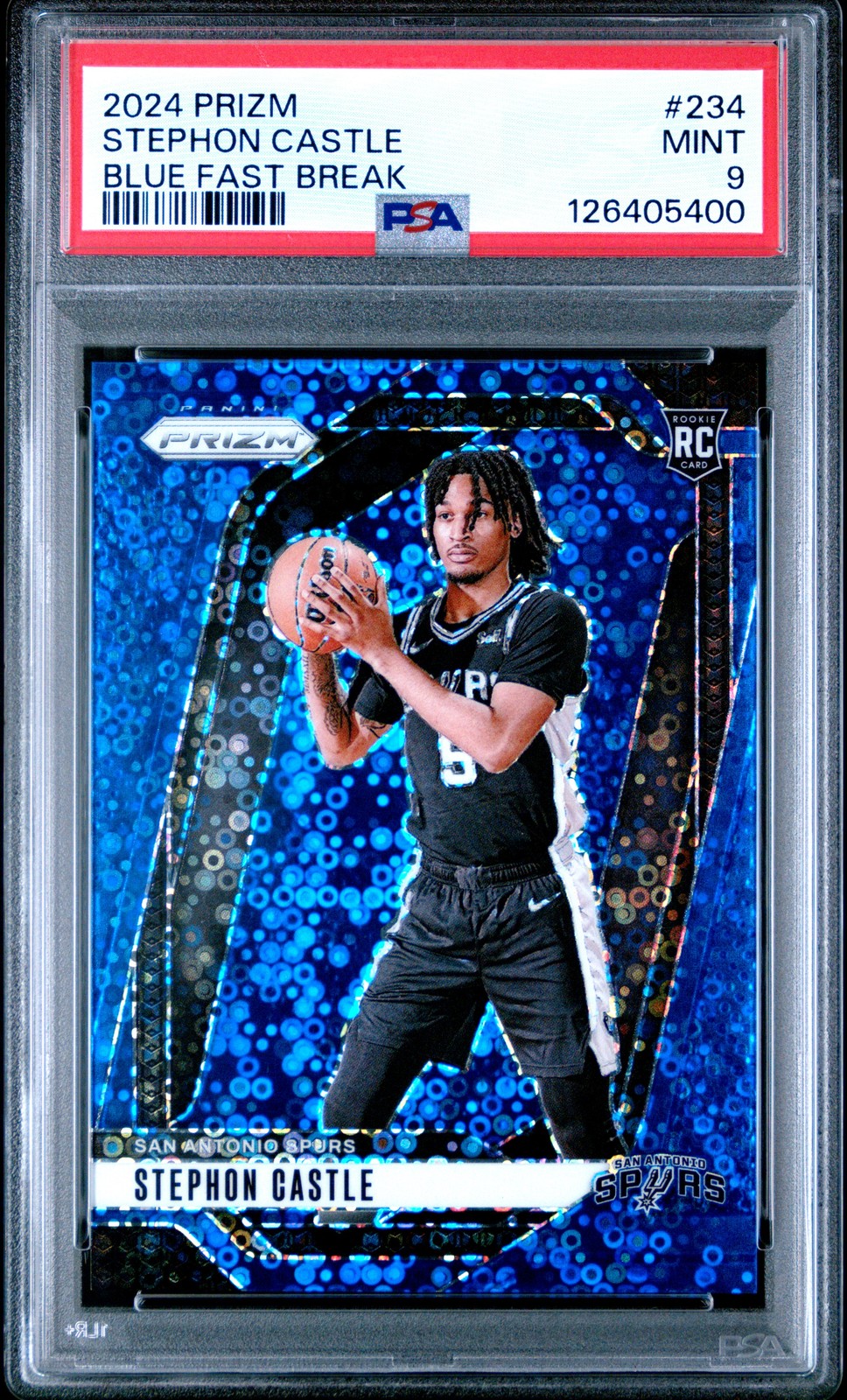 2024 PANINI PRIZM BLUE FAST BREAK #234 STEPHON CASTLE 106/150 PSA 9