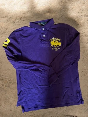 Polo Ralph Lauren Vintage Langarm-Poloshirt Violett Gr. M– Unisex Style - Bild 1 von 2