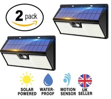 380 LED Solar Power PIR Motion Sensor Wall Lights Outdoor Garden Security Lamp