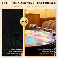 Iridescent Acrylic Turntable Mat Anti-Static Vinyl Slipmat for Record Player 12"